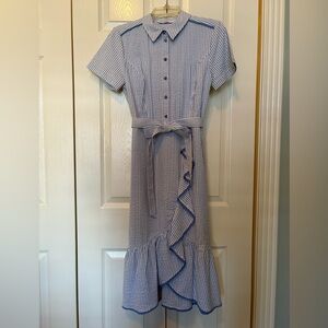 Isaac Mizrahi Live! Seersucker shirt dress. Size 4.
